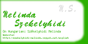 melinda szekelyhidi business card